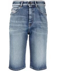 DIESEL - Knee-Length Denim Shorts - Lyst