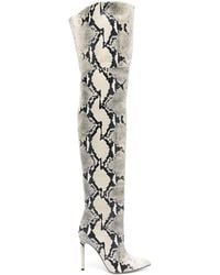 Paris Texas - Snakeskin-print 90mm Pointed-toe Leather Boots - Lyst
