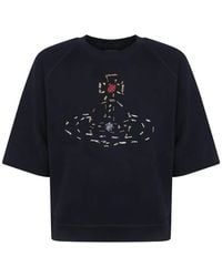 Vivienne Westwood - T-Shirt À Broderie Orb Et Manches Raglan - Lyst
