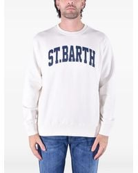 MC2 Saint Barth - Cream Soho Cotton Sweatshirt With St. Barth Print - Lyst