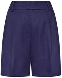 Another Tomorrow - Pleated Linen Shorts - Lyst