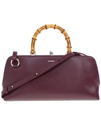 Jil Sander - Bamboo-Handle Leather Tote Bag - Lyst