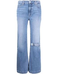 PAIGE - Distressed Straight-Line Jeans - Lyst