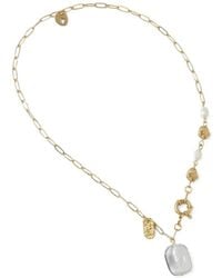 Sessun - Collar Choya Con Perlas Y Efecto Forjado - Lyst