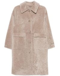 Manzoni 24 - Button-Down Jas Met Lammy Afwerking - Lyst