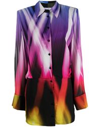 The Attico - Robe-chemise à imprimé abstrait - Lyst