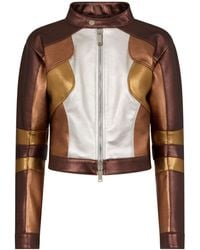 DSquared² - Colour-block Leather Racing Jacket - Lyst