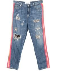 Blugirl Blumarine - Distressed Striped Jeans - Lyst