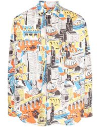 Moschino - Graphic-Print Long-Sleeve Shirt - Lyst