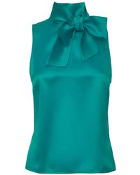 Loretta Caponi - Diaspro Tie-Neck Top - Lyst