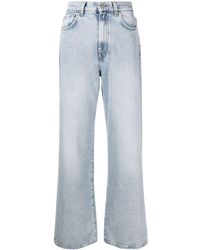 7 For All Mankind - X Chiara Biasi jean droit à taille basse - Lyst