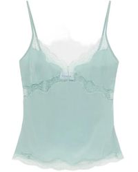 16Arlington - Clio Lace-Trim Satin Top - Lyst