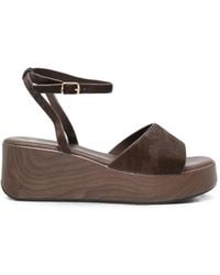 Exe' - Pony-Hair Wedge Sandals - Lyst