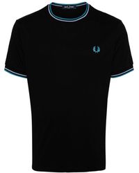 Fred Perry - Embroidered-logo Cotton T-shirt - Lyst