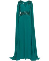 Saiid Kobeisy - Crepe Cape Dress - Lyst
