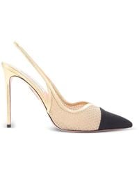 Aquazzura - Gimlet Mesh Slingback Heeled Pumps - Lyst
