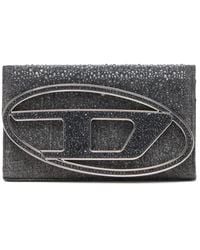 DIESEL - Portafoglio 1Dr Denim Con Decorazione - Lyst