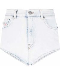 DIESEL - High-Rise Denim Mini Shorts - Lyst
