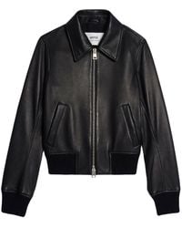Ami Paris - Ami Paris Zip-up Leather Jacket - Lyst