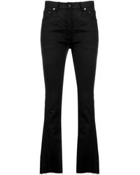 Saint Laurent Frayed Flared Jeans - Black