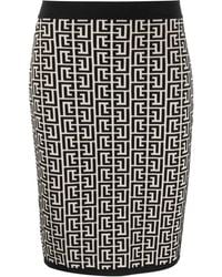 Balmain - モノグラム ミニスカート - Lyst