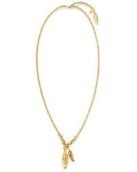 Chloé - Pearl-Embellished Leaf-Pendant Necklace - Lyst
