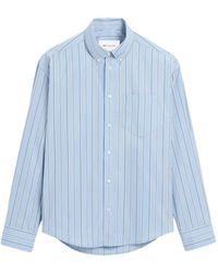 Ami Paris - Boxy Striped Cotton Shirt With Embossed Ami De Coeur - Lyst