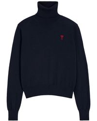 Ami Paris - Trui Met Hoge Hals En Logo - Lyst