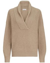 Brunello Cucinelli - Cashmere English-Rib Sweater With Monili - Lyst