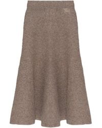 Burberry - Ribbed-Knit Flared Skirt - Lyst
