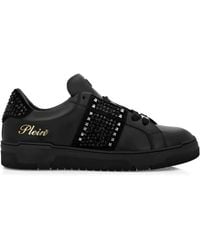 Philipp Plein - Strass Studs Leather Sneakers - Lyst