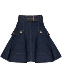 Zimmermann - Denim Cargo Mini Skirt - Lyst