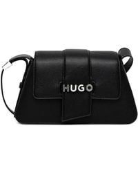 HUGO - Logo-Schultertasche mit Klappendetail - Lyst