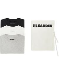 Jil Sander - T-Shirt mit Logo-Patch (3er-Set) - Lyst