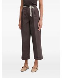 Benetton - Rope-Belt Turned-Up Trousers - Lyst