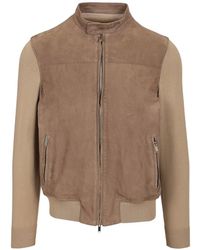 Al Duca d'Aosta - Suede Knit-Sleeve Jacket - Lyst