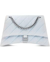 Balenciaga - Medium Crush Quilted Denim Shoulder Bag - Lyst