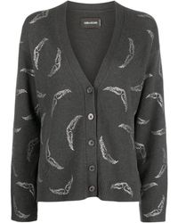 Zadig & Voltaire - Crystal-embellished Wing-motif Cardigan - Lyst