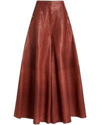 Etro - Wide-leg Leather Trousers - Lyst