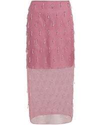 Cinq À Sept - Marta Crystal-embellished Silk Skirt - Lyst