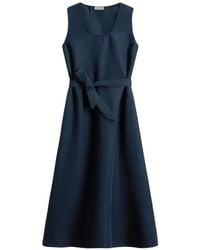 Woolrich - Belted Round-Neck Midi Dress - Lyst