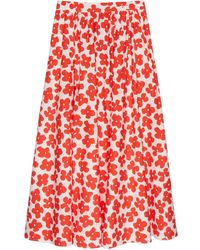 MSGM - Floral-Print Skirt - Lyst