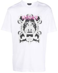 Versace - T-shirt en coton à imprimé graphique - Lyst