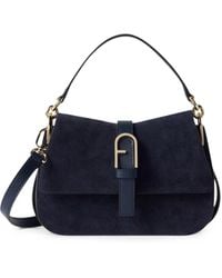 Furla - Mini Logo-Plaque Suede Tote Bag - Lyst