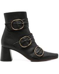 Chie Mihara - Triple Buckle-Strap Ankle Boots - Lyst