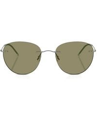 Giorgio Armani - Matte-Finish Round-Frame Sunglasses - Lyst
