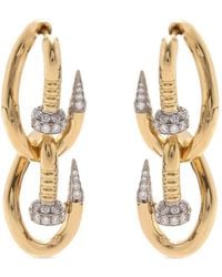 David Webb - Double Bent Nail Diamond Earrings - Lyst
