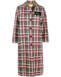 Gucci Check-pattern Midi Coat - Green