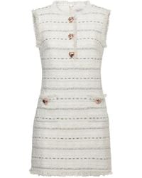 Self-Portrait - Heart-Button Bouclé Mini Dress - Lyst