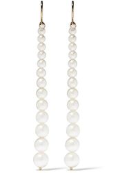 Mizuki - 14Kt Sea Of Beauty Akoya Pearl And Diamond Small Drop Earrings - Lyst